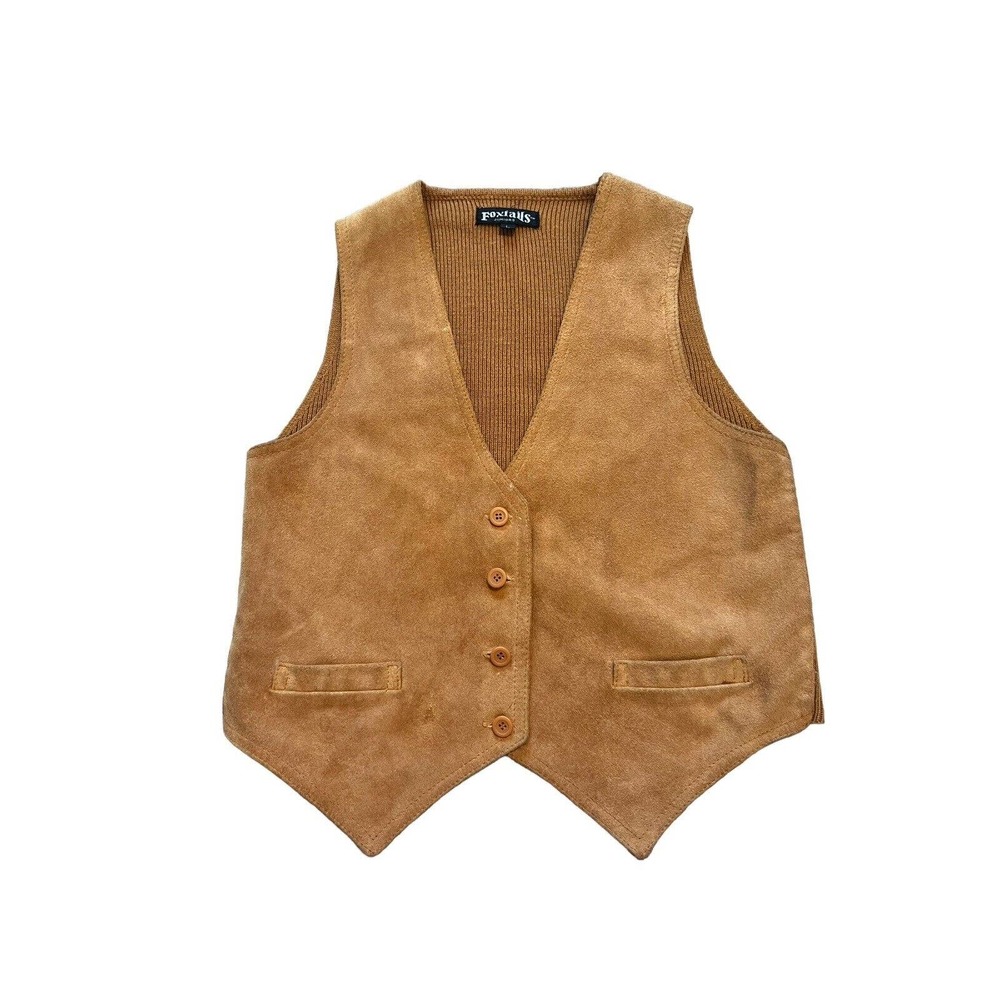 Vintage Foxtails‎ Outerwear Women’s Large Split Cowhide Leather Vest Waistcoat